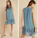 Anthropologie Dresses | Anthropologie Natalie Flounced Tunic Polka Dot Metallic Sleeveless Dress Small | Color: Blue/Gold | Size: S