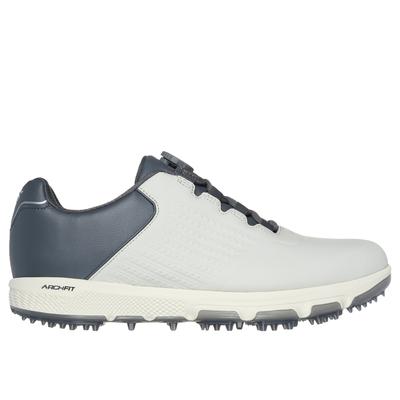 Skechers Men's GO GOLF PRO 6 SL - Twist Shoes | Size 11.0 | Light Gray/Charcoal | Leather/Synthetic/Textile | Arch Fit