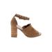 Chinese Laundry Heels: Tan Solid Shoes - Women's Size 8 1/2 - Open Toe