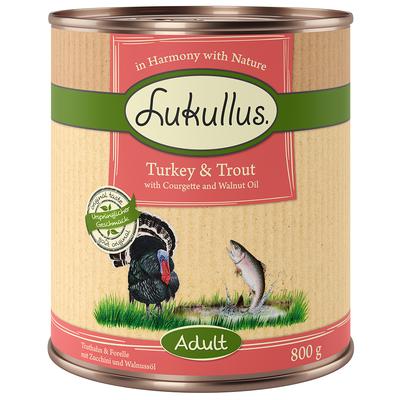 Sparpaket Lukullus Naturkost 24 x 800 g - Adult Truthahn & Forelle (getreidefrei)