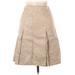 Ann Taylor Silk Skirt: Tan Brocade Bottoms - Women's Size 6 Petite