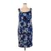 Maya Brooke Casual Dress - Sheath: Blue Floral Dresses - Women's Size 16