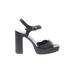 Zara Heels: Black Solid Shoes - Women's Size 38 - Open Toe