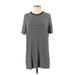 Brandy Melville Casual Dress - Shift High Neck Short sleeves: Gray Dresses