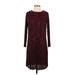 Sam Edelman Casual Dress - Sweater Dress: Burgundy Marled Dresses - New - Women's Size 2
