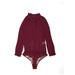 Shein Bodysuit: Burgundy Solid Tops - Women's Size Medium