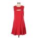 Greylin Casual Dress - A-Line Crew Neck Sleeveless: Red Print Dresses - Women's Size Small
