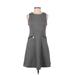 Ann Taylor Factory Casual Dress - A-Line: Black Chevron/Herringbone Dresses - Women's Size 2