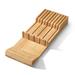 Cook N Home In-drawer Knife Block Organizer, 9-Slot Kitchen Knife Storage Holder Wood in Brown | 2 H x 6 W x 16.6 D in | Wayfair 02770