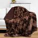 Pavilia Soft Fluffy Faux Fur Throw Blanket, Taupe Tan Camel, 50x60 Inches | 60 H x 50 W in | Wayfair P-B3021-TDBR