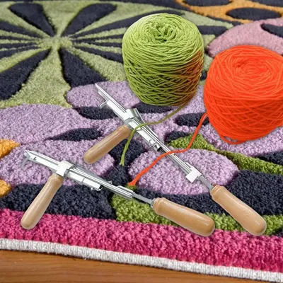 Lea-Outils de touffetage manuels réglables outil de flocage de tissage de tapis tissu de fil de