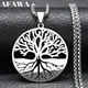 Collier Arbre de Vie en Acier Inoxydable pour Homme et Femme Amulette Porte-Bonheur Bijoux