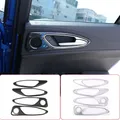 Cadre de poignée de porte intérieure chromé pour voiture style fibre de carbone plastique ABS