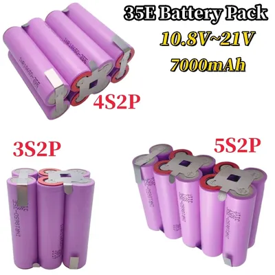 Batterie au lithium personnalisée 3S2P 4S2P 5S2P 10.8V 21V 18650 E35 tournevis 7000mAh