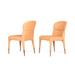 Wade Logan® Bahaddin Metal Side Chair in Orange Faux Leather/Upholstered/Metal in Yellow | 35 H x 19 W x 25 D in | Wayfair