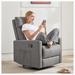 Latitude Run® Manual Recliner Chair Winback Single Sofa Linen in Gray | 31 H x 27 W x 35 D in | Wayfair 5CCD5B2D1F0D4BFDB3A7DF22A7129E3F
