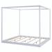 Winston Porter Pareesa Pine Wood+MDF Canopy Bed Wood in Brown/White | 74.8 H x 79.7 W x 83.9 D in | Wayfair 607C8D4F99074FECA2BC1A4D657762ED