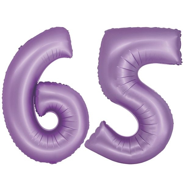 XL Folienballon lavendel Zahl 65 Image