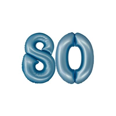 XL Folienballon blau matt Zahl 80