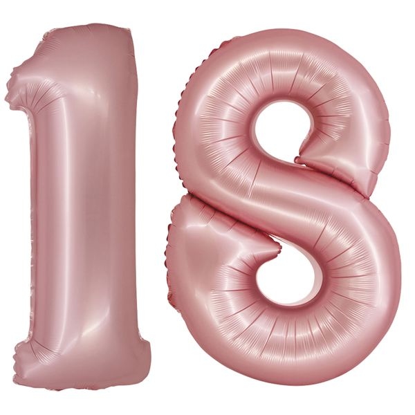 XL Folienballon roségold rosa Zahl 18 Image