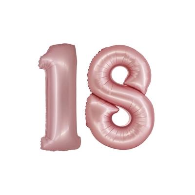 XL Folienballon roségold rosa Zahl 18