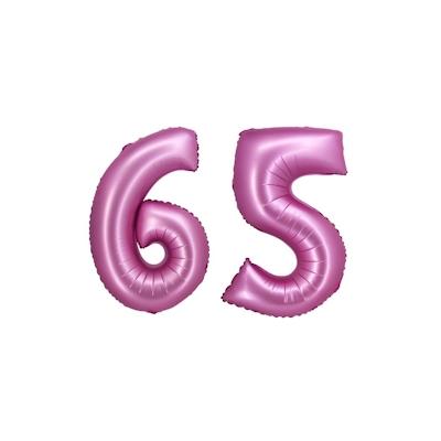 XL Folienballon pink matt Zahl 65