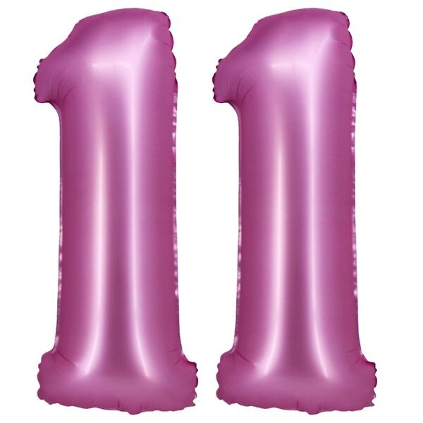 XL Folienballon pink matt Zahl 11 Image