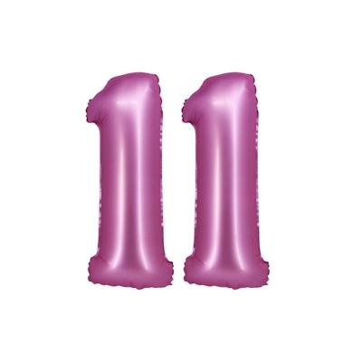 XL Folienballon pink matt Zahl 11