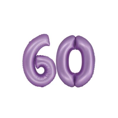 XL Folienballon lavendel Zahl 60