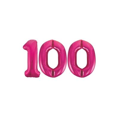 XL Folienballon pink Zahl 100