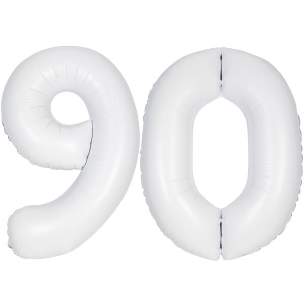 XL Folienballon weiß Zahl 90 Image
