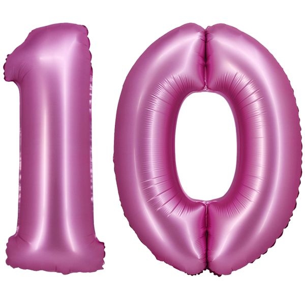 XL Folienballon pink matt Zahl 10 Image
