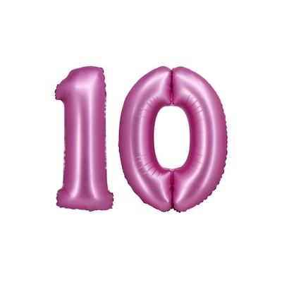 XL Folienballon pink matt Zahl 10