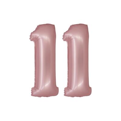 XL Folienballon roségold rosa Zahl 11
