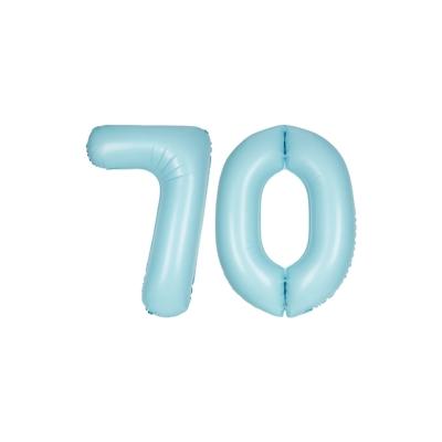 XL Folienballon hellblau Zahl 70