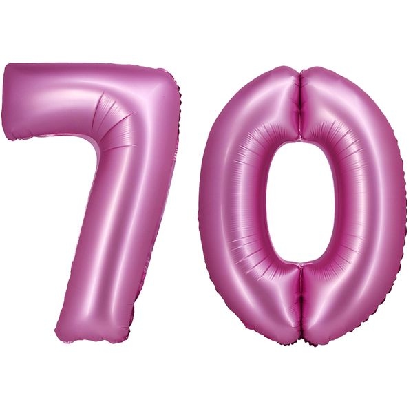 XL Folienballon pink matt Zahl 70 Image