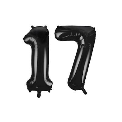 XL Folienballon schwarz Zahl 17