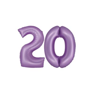 XL Folienballon lavendel Zahl 20