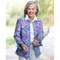 Appleseeds Women's Floral Patchwork Reversible Quilted Jacket - Multi - 3X - Womens