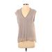 Zara Sleeveless Blouse: Gray Tops - Women's Size Small