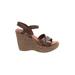 Kork-Ease Wedges: Brown Print Shoes - Women's Size 8 - Open Toe