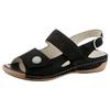 Riemchensandale WALDLÄUFER "HELIETT", Damen, Gr. 5 (38), schwarz, Nubukleder, sportlich, Schuhe, Sommerschuh, Sandalette, Keilabsatz, mit Wechselfußbett, H-Weite
