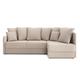 Canapé d'angle convertible en tissu 5 places beige