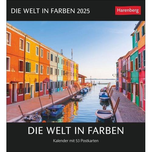 Die Welt in Farben Postkartenkalender 2025 - Kalender mit 53 Postkarten - Harenberg