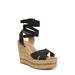 Vaughn Ankle Wrap Espadrille Platform Wedge Sandal