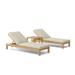 South Bay Teak Outdoor Chaise Lounge Set with Side Table