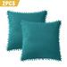 2 Pcs Velvet Throw Pillow Cases 18" Plain Cushion Covers