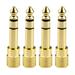 6.35mm 1/4 In Male To 3.5mm 1/8 In Female Stereo Headphone Adapter Audio Jack Plug For Speaker Guitar Digital Piano Amp Microphone-Gold-4 pack