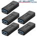 5pcs USB 3.0 Type A Female to Female Extension Connector Adapter F/F Black