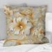 Designart "Royal Gold And White Floral Elegant Garden" Floral Printed Throw Pillow